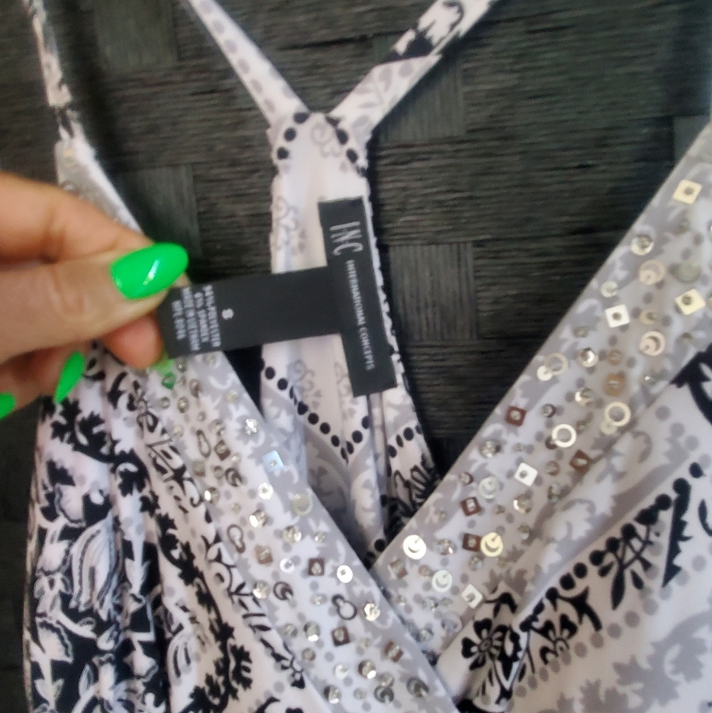INC Summer dress, black and white